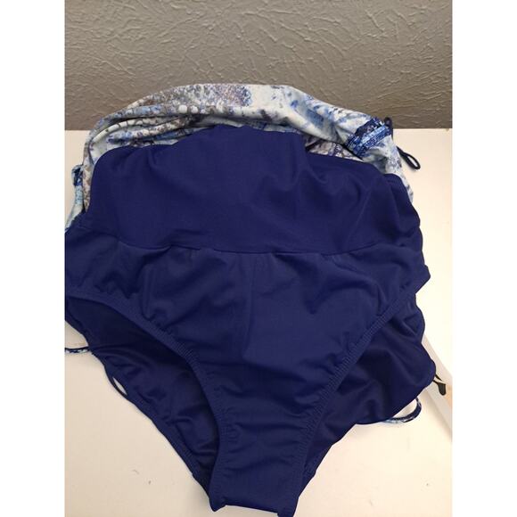 Spanx Swim Suit Plus Shaped Blue Snake One Piece Underwire Sz 14 D/DD NWT $198 - Picture 12 of 12
